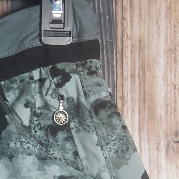 Grey Print Athletic lined Shorts - Picture 2 of 3